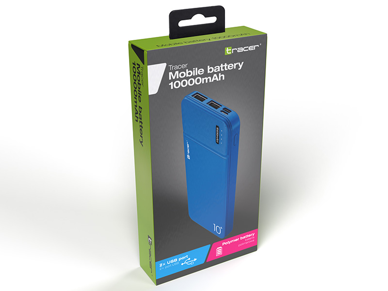 Power bank TRACER 10000mAh 2A BLUE