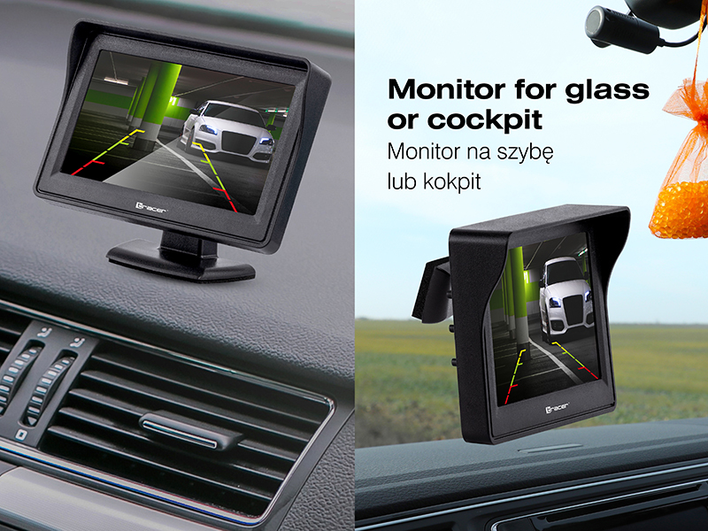 Rear view camera kit with monitor Tracer RVIEW S2