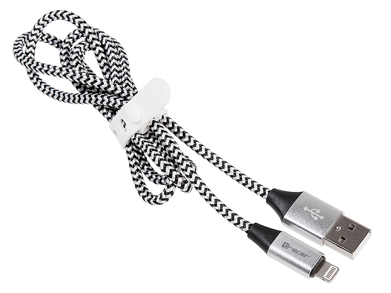 Cable TRACER USB 2.0 Iphone AM - lightning 1,0m black-silver