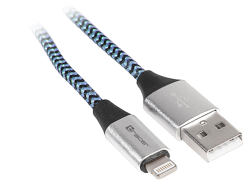 Cable TRACER USB 2.0 Iphone AM - lightning 1,0m black-blue