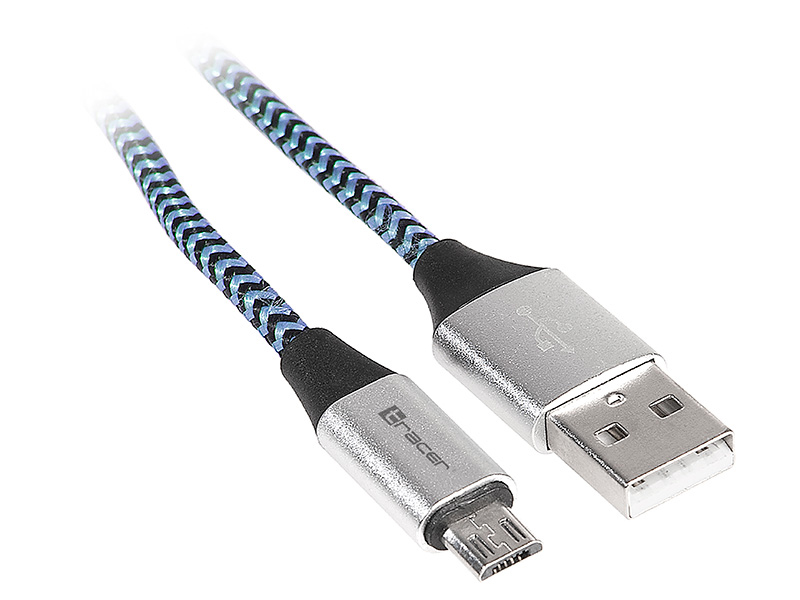 Cable TRACER USB 2.0 AM - micro 1,0m black-blue