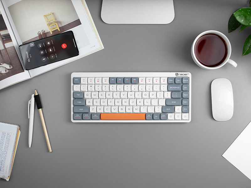 Mechanical Keyboard Tracer FINA 84 White/Grey (Outemu Red Switch)