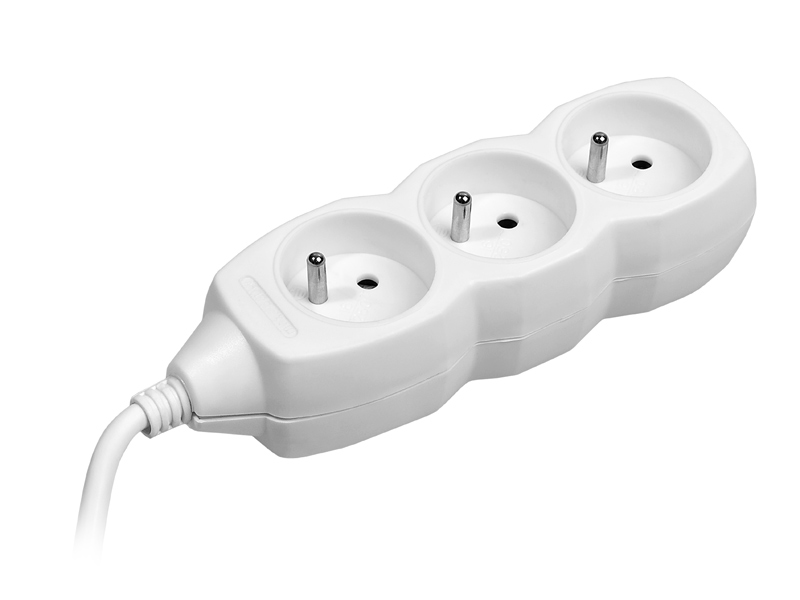 Extension cord TRACER PowerCord 1,5m (3 outlets, white)