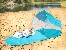 Beach pop up mat TRACER Blue with shelter 145 x 70cm