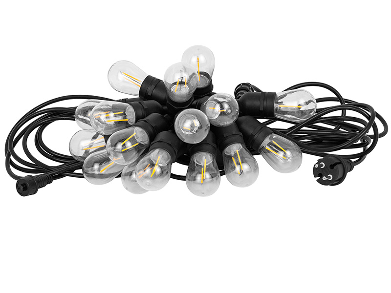 Outdoor light string TRACER IP65 220V 16 bulbs E27 90W